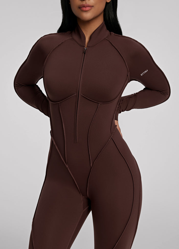 بدلة Catsuit مغلقة الظهر 