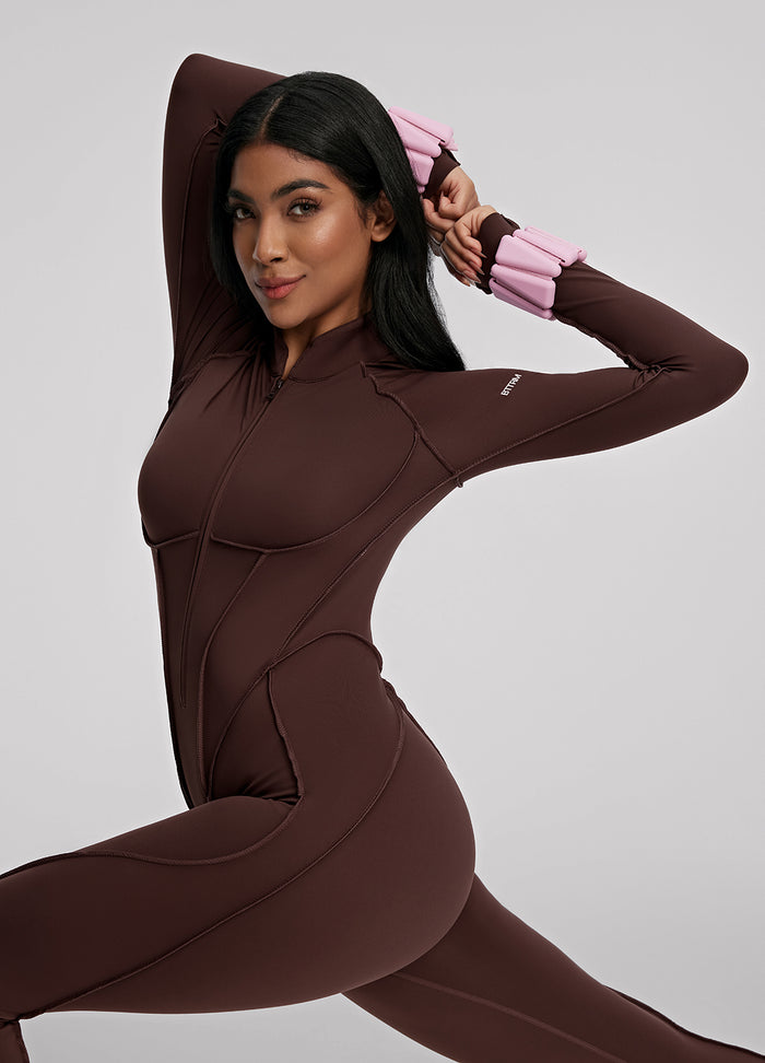 بدلة Catsuit مغلقة الظهر 