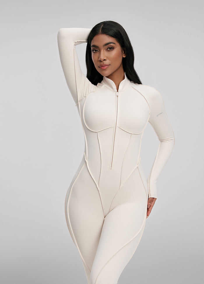 بدلة Catsuit مغلقة الظهر 