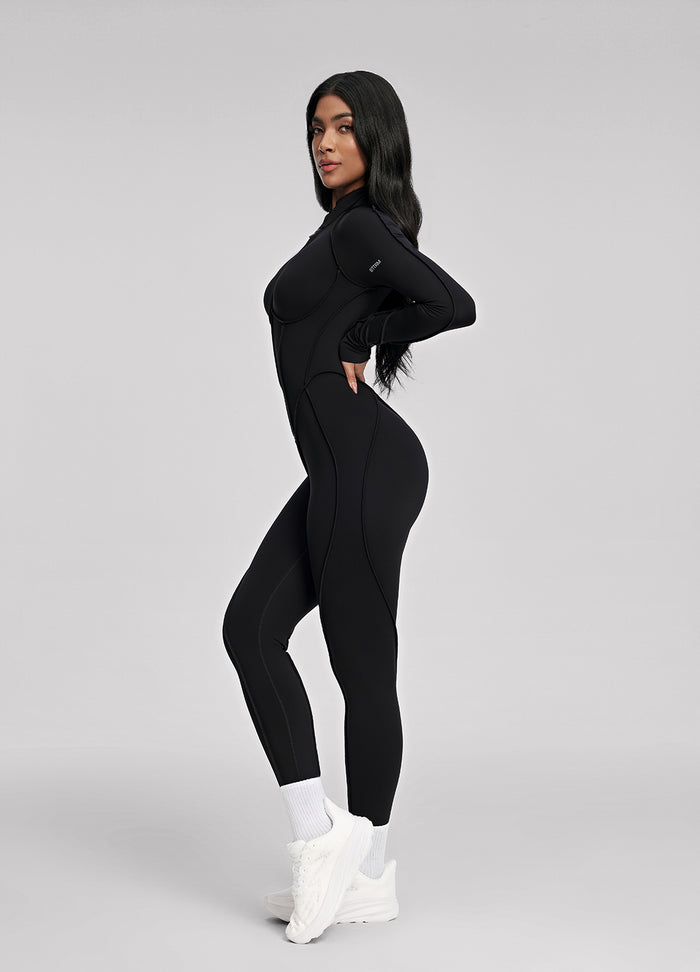 بدلة Catsuit مغلقة الظهر 