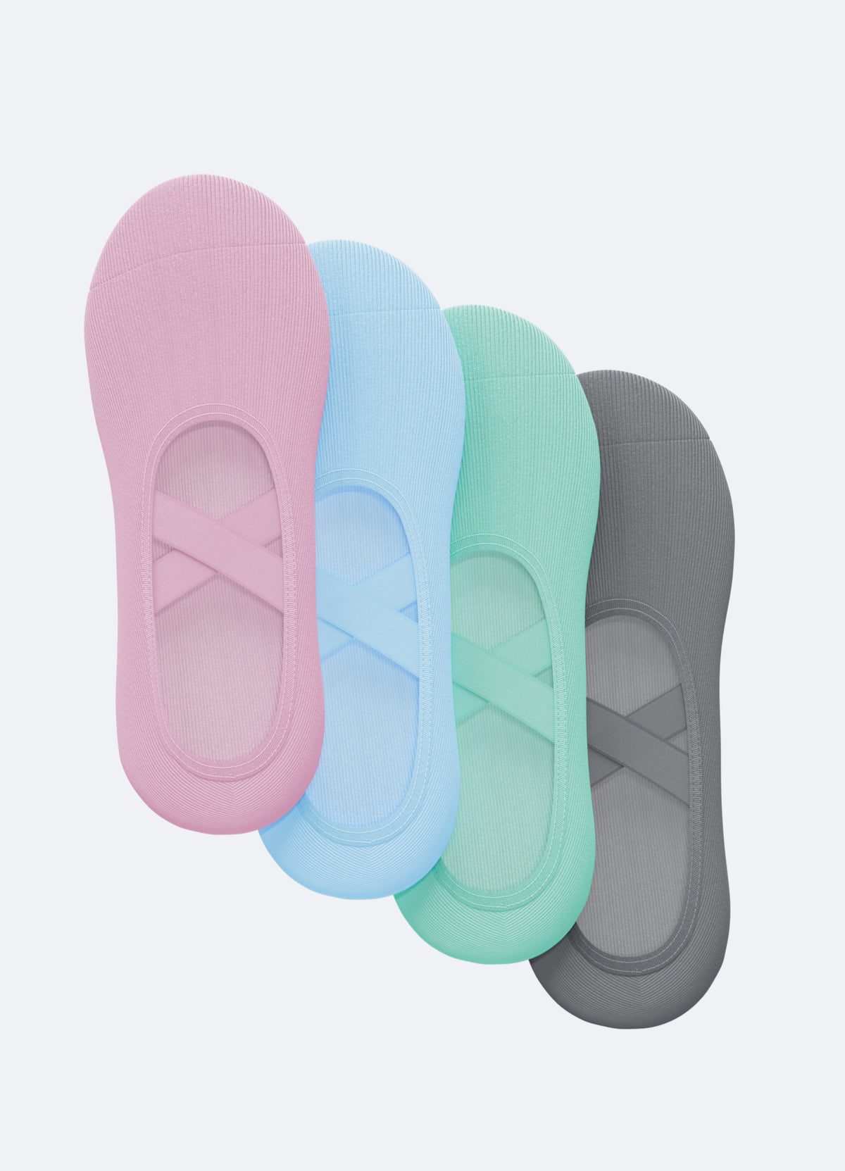 TSHAOUN 2 Paia Calzini antiscivolo Yoga, Calze Sportivi Uomo e Donna, in Cotone Antiscivolo per Pilates, Pure Barre, Balletto, Danza, Fitness, Ballo a Piedi Nudi (Rosa e Grigio