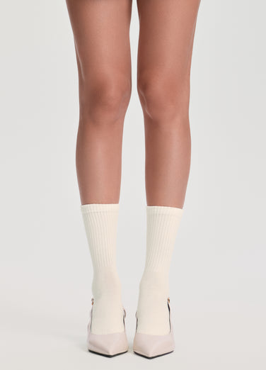 Ribbed Crew Socks