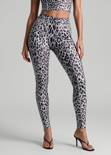 Snow Leopard Contour Stitch Leggings