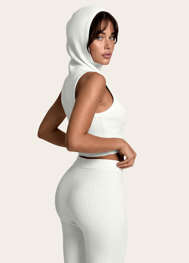 Ribbed Knit Hoodie