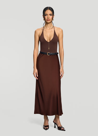 Satin Midi Skirt