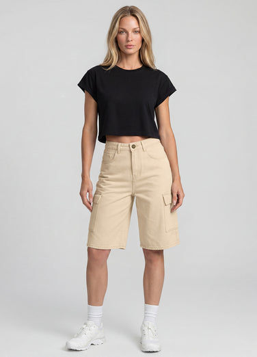 Relaxed Cargo Denim Shorts
