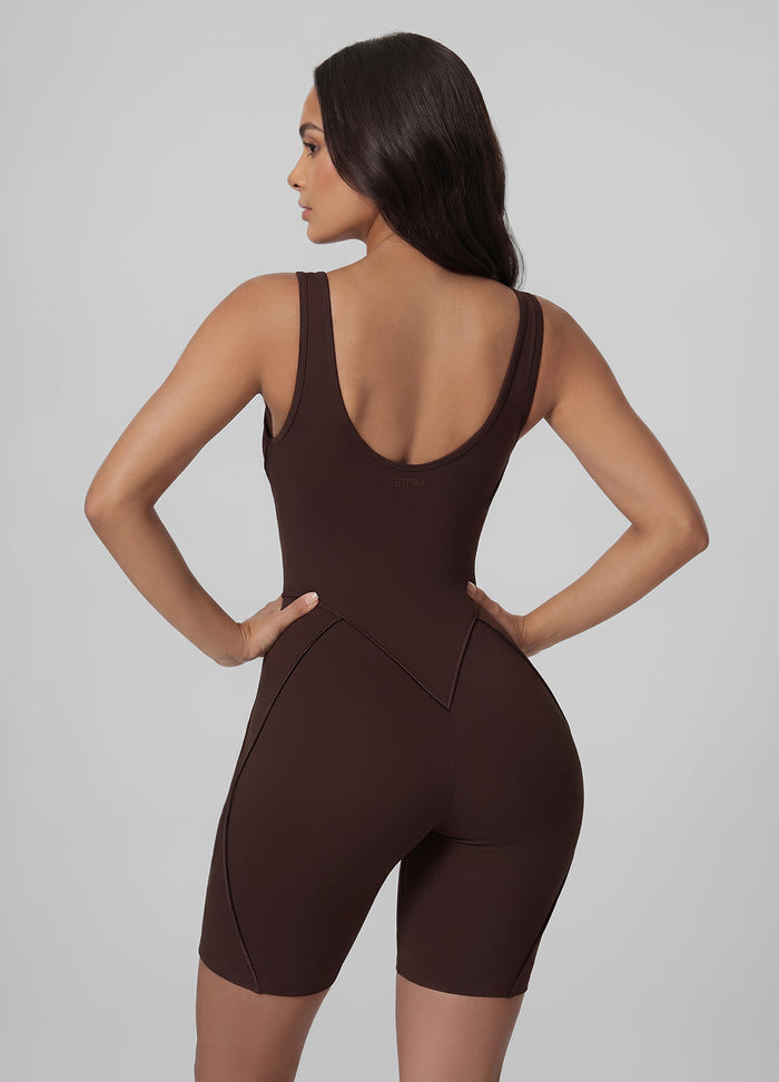 Sleeveless Scoop Neckline Shorts Catsuit