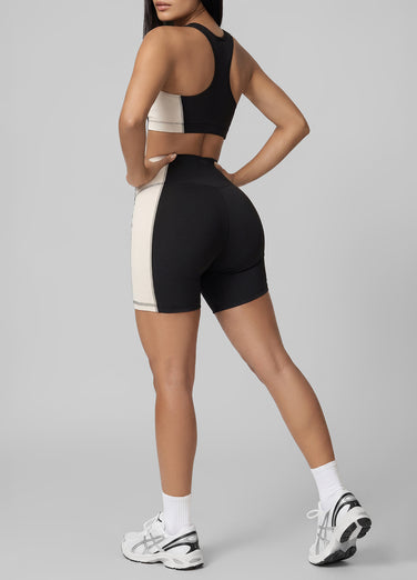 Two-Tone High-Waisted Shorts