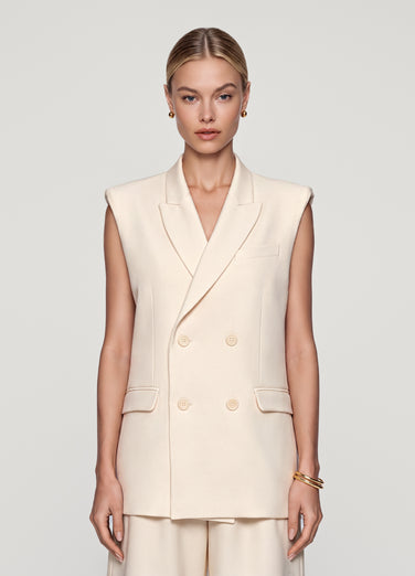Double-Breasted Longline Vest