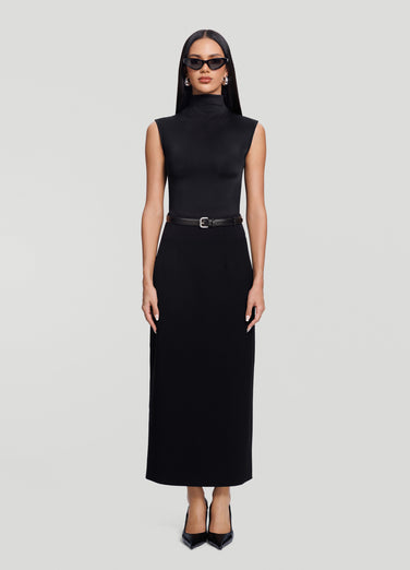 High-Waist Pencil Midi Skirt