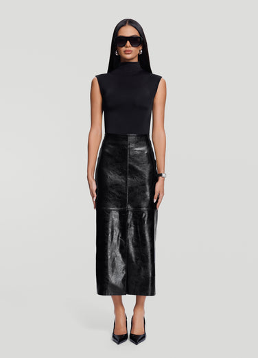 Faux Leather Pencil Maxi Skirt
