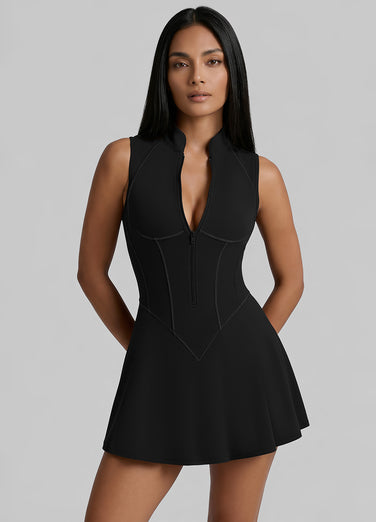 Closed-Back Contour Mini Dress