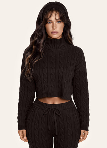 Cable Knit Cropped Sweater