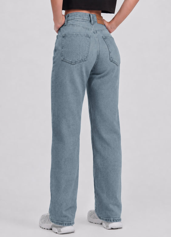 High Waisted Straight Jeans
