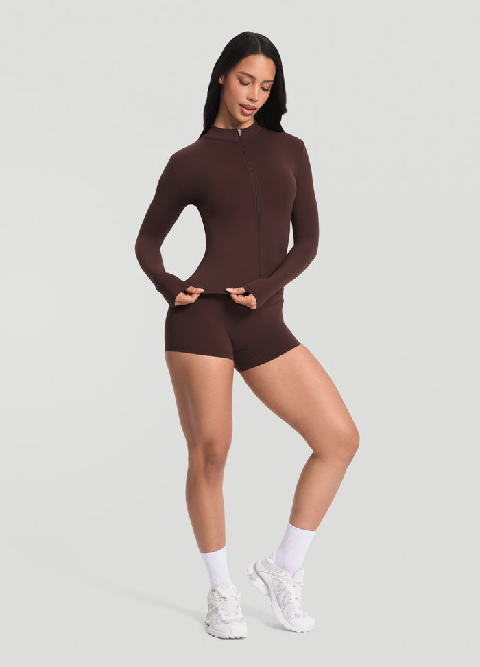 Sleek Zip-Up Long Sleeve Jacket