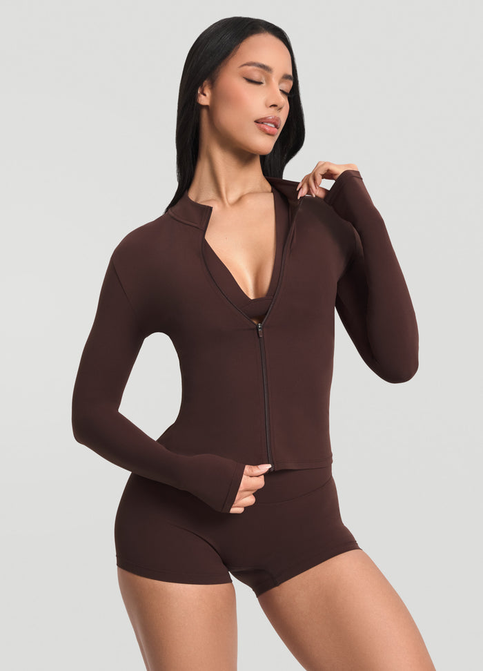 Sleek Zip-Up Long Sleeve Jacket