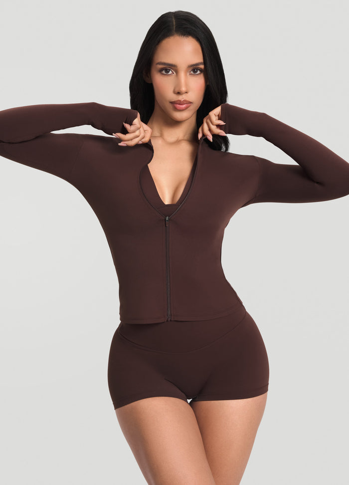 Sleek Zip-Up Long Sleeve Jacket