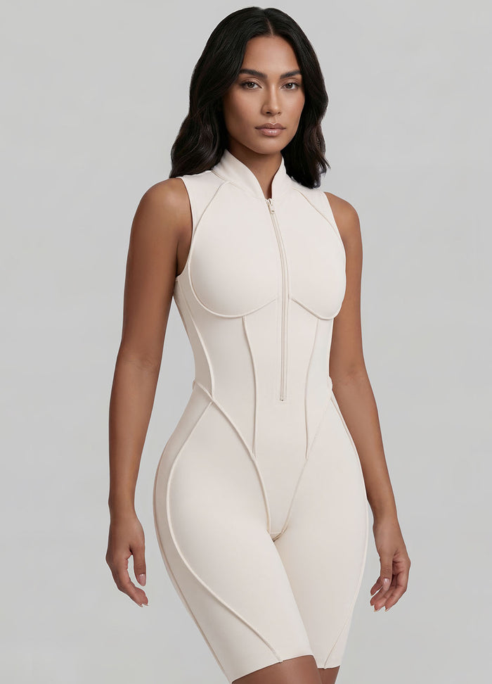 Closed-Back Sleeveless Shorts Catsuit