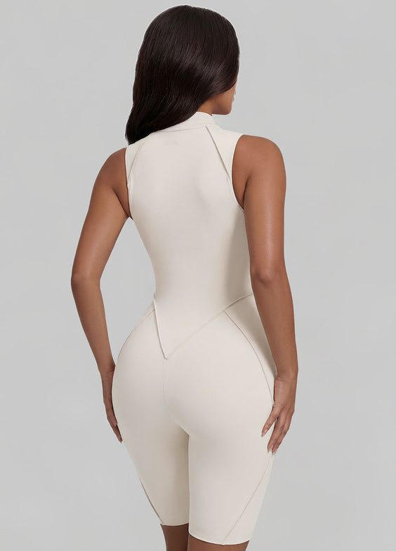 Closed-Back Sleeveless Shorts Catsuit