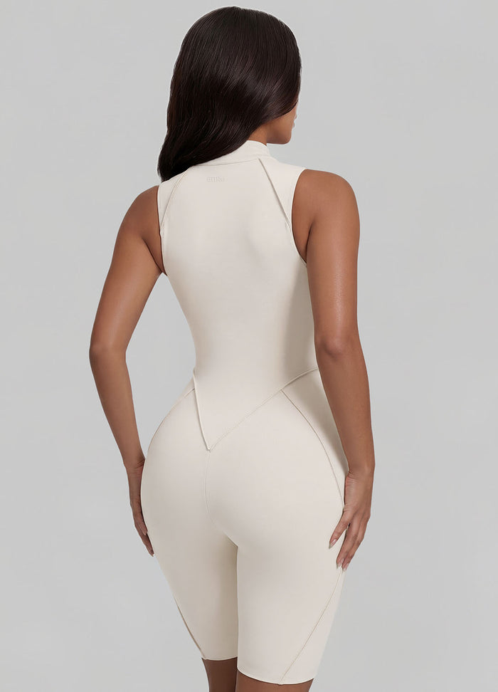 Closed-Back Sleeveless Shorts Catsuit