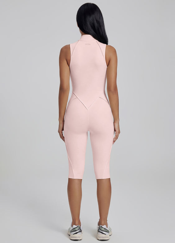 Closed-Back Sleeveless Capri Catsuit