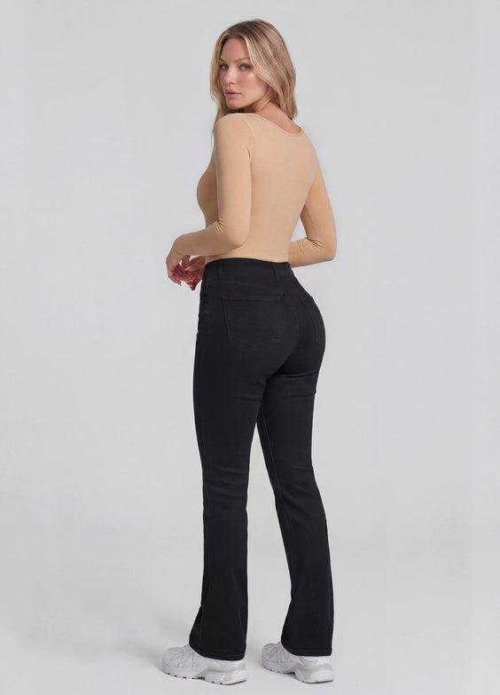 Seamless Long Sleeve Tummy-Control Full Body Shaper Bodysuit