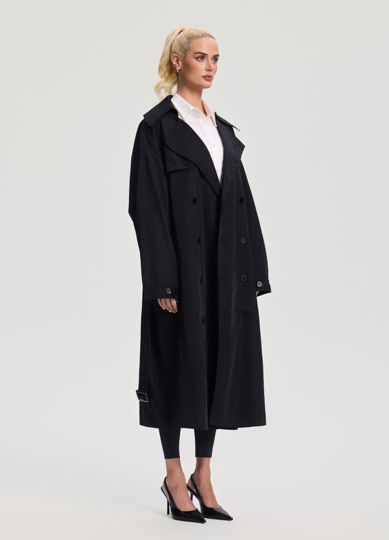 Oversized Double-Breasted Trench Coat
