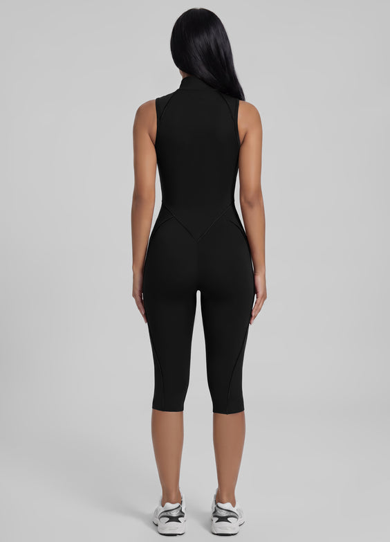 Closed-Back Sleeveless Capri Catsuit