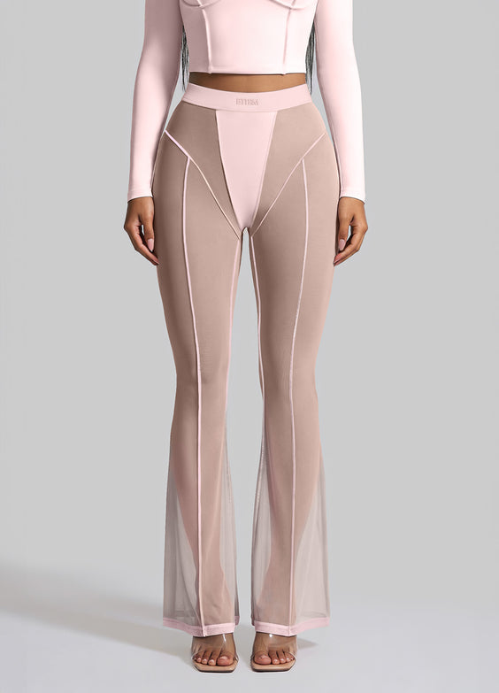 Semi-Sheer Contour Flare Leggings