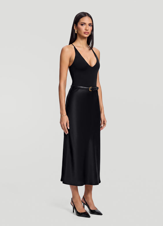 Satin Midi Skirt