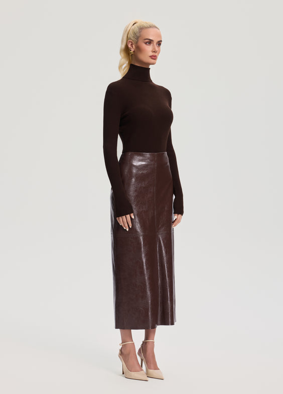 Ribbed Wool Blend Turtleneck