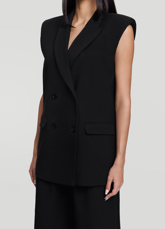 Double-Breasted Longline Vest