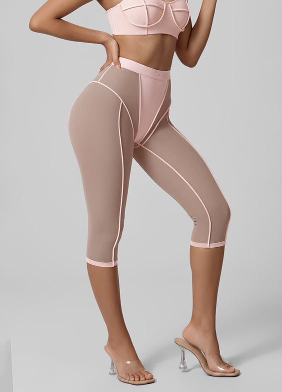 Semi-Sheer High-Rise Capri Leggings
