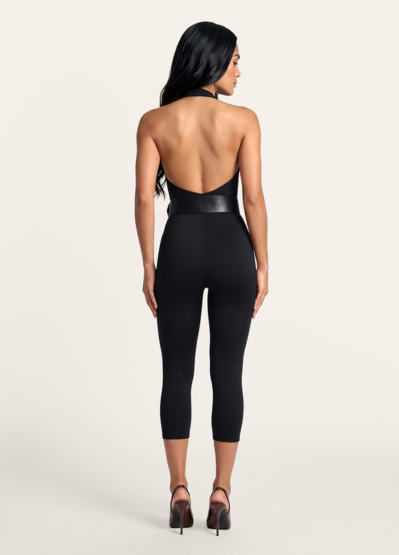Halter Neck Capri Jumpsuit