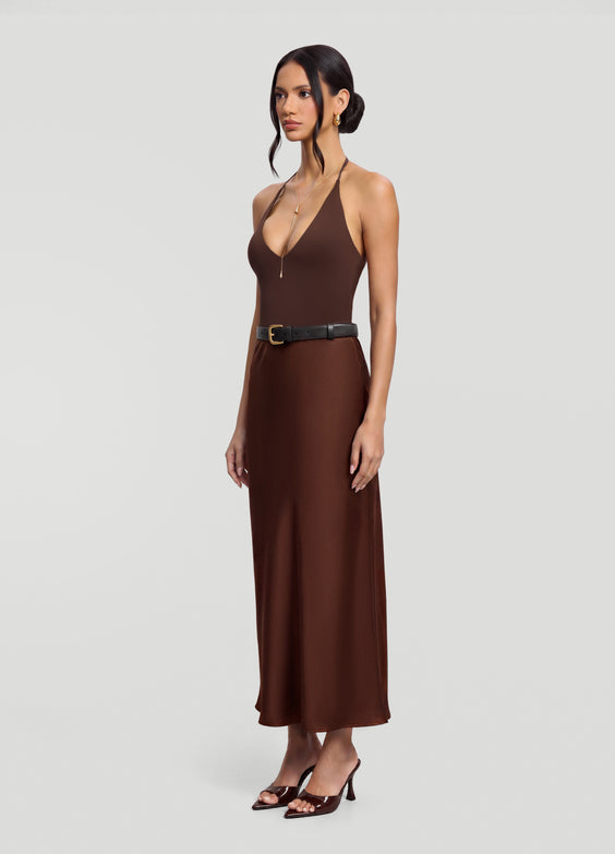 Satin Midi Skirt