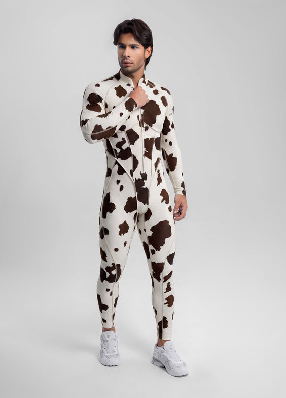Mocha Cow Closed-Back Herosuit
