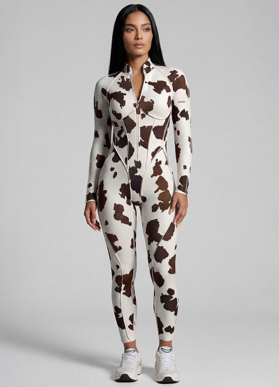 Catsuit Mocha Cow con espalda cerrada
