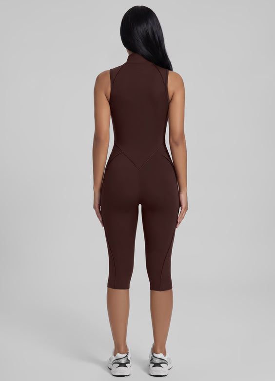 Closed-Back Sleeveless Capri Catsuit
