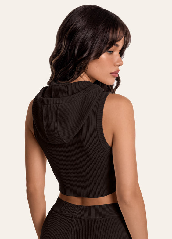 Ribbed Knit Hoodie