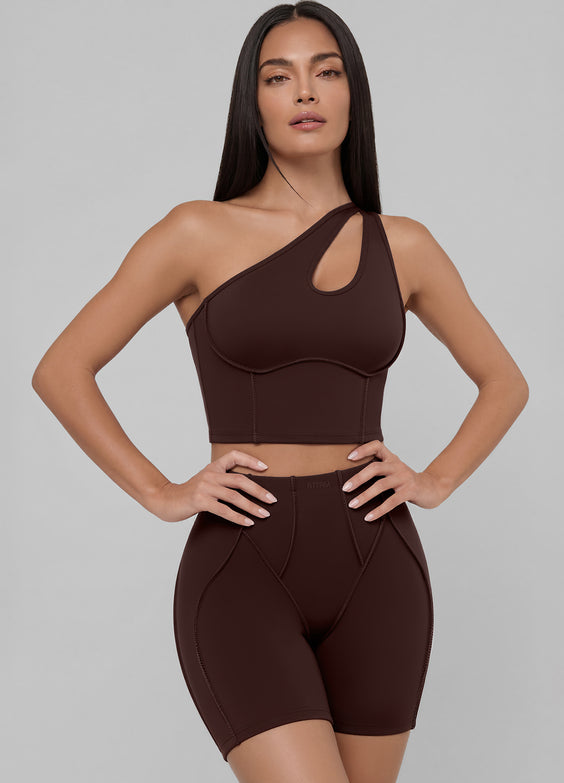 One-Shoulder Cutout Crop Top