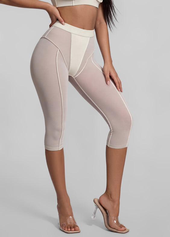 Semi-Sheer High-Rise Capri Leggings