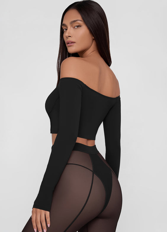Off-the-Shoulder Long Sleeve Top