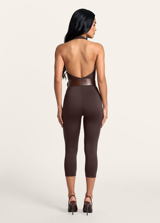 Halter Neck Capri Jumpsuit