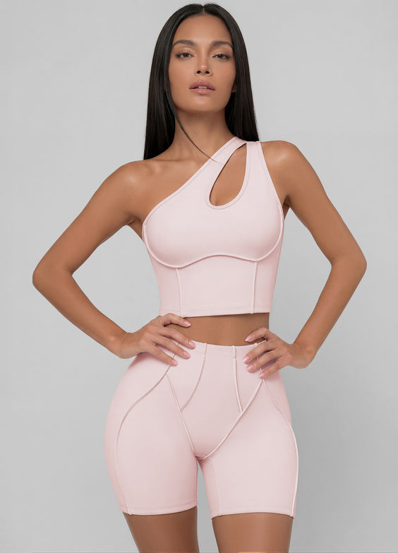 One-Shoulder Cutout Crop Top