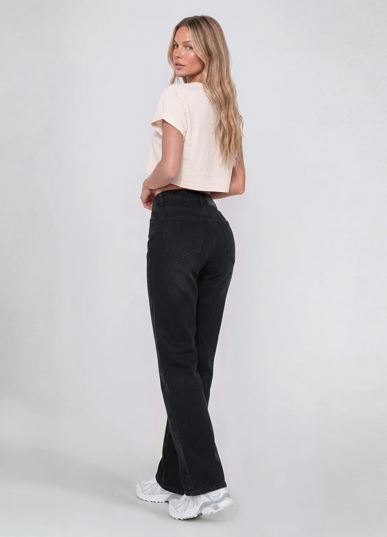 High Waisted Straight Jeans