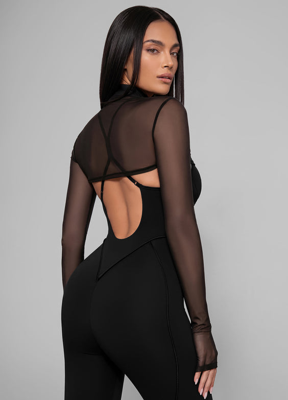 Mesh Bolero Long Sleeve Top