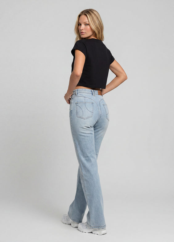 Contouring High Waist Wide Leg Jeans