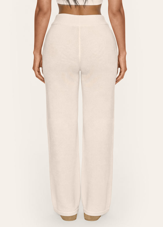Pants anchos tejidos de tiro alto