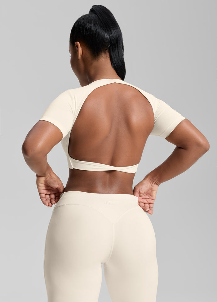 Ultrasculpt Top Corto Senza Cuciture con Scollo Rotondo, Schiena Scoperta, Coppe Rimovibili