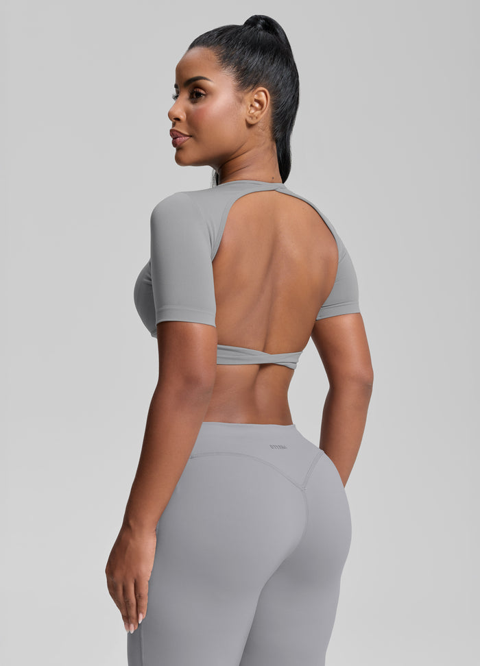 Ultrasculpt Top Corto Senza Cuciture con Scollo Rotondo, Schiena Scoperta, Coppe Rimovibili